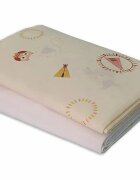 Kids Decor Set cearceafuri Mici indieni patut bebelus 60x85 cm cu elastic din bumbac