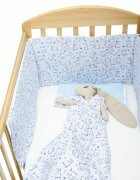 Kids Decor Set protectii patut din bumbac 60x120 cm Baby Bear albastru KidsDecor
