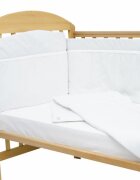 Kids Decor Set protectii patut KidsDecor alb cu dantela din bumbac 60x120 cm