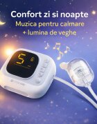 KidsCare Aspirator nazal electric 9 trepte absorbtie 4 varfuri melodii pentru copii lumina de veghe acumulator inclus