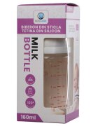KidsCare Biberon din sticla borosilicat 160 ml cu tetina din silicon