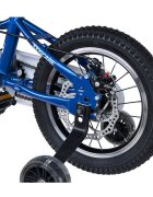 KidsCare Bicicleta pentru copii 2-4 ani HappyCycles 12 inch cu roti ajutatoare si frane pe disc albastru