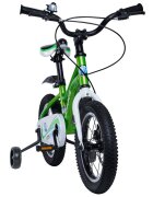 KidsCare Bicicleta pentru copii 2-4 ani HappyCycles 12 inch cu roti ajutatoare si frane pe disc verde