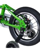 KidsCare Bicicleta pentru copii 2-4 ani HappyCycles 12 inch cu roti ajutatoare si frane pe disc verde