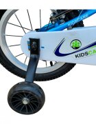 KidsCare Bicicleta pentru copii HappyBoy Albastra 12 inch cu roti ajutatoare frane de mana sticla inclusa 2-4 ani