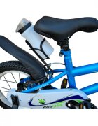 KidsCare Bicicleta pentru copii HappyBoy Albastra 14 inch cu roti ajutatoare frane de mana sticla inclusa 3-6 ani