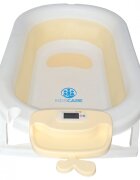 KidsCare Cadita pliabila Bej cu suport metalic termometru perna reductor jucarii protectie cap cana pliabila