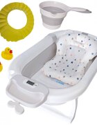 KidsCare Cadita pliabila Gri cu termometru perna reductor jucarii protectie cap cana pliabila