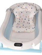 KidsCare Cadita pliabila pentru bebelusi Albastra cu termometru perna reductor jucarii protectie cap cana pliabila
