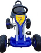 KidsCare Kart cu pedale pentru copii A05 albastru 3-6 ani roti gonflabile