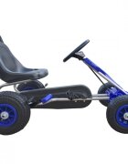 KidsCare Kart cu pedale pentru copii A05 albastru 3-6 ani roti gonflabile