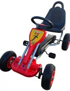 KidsCare Kart cu pedale pentru copii A05 rosu 3-6 ani roti gonflabile