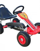 KidsCare Kart cu pedale pentru copii A05 rosu 3-6 ani roti gonflabile