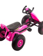 KidsCare Kart cu pedale si roti gonflabile Driver roz