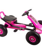 KidsCare Kart cu pedale si roti gonflabile Driver roz