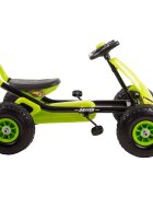 KidsCare Kart cu pedale si roti gonflabile Driver verde