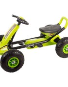 KidsCare Kart cu pedale si roti gonflabile Driver verde