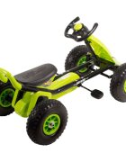 KidsCare Kart cu pedale si roti gonflabile Driver verde