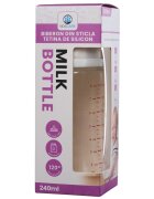 KidsCare Pachet 3 biberoane din sticla borosilicata cu tetina din silicon 3 x 240 ml