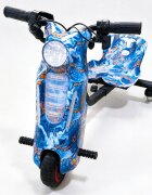 KidsCare Tricicleta electrica pentru copii Drift 360 E600 Mini Albastru motor 150W viteza maxima 15 kmh baterie 36V 2.4Ah lumini LED roti drift kit de protectie inclus