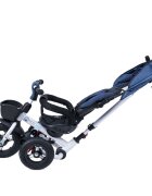 KidsCare Tricicleta pentru copii Davos Albastru pliabila scaun rotativ spatar reglabil pozitie somn maner reglabil pe inaltime suport pentru pahar