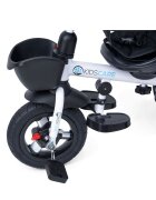 KidsCare Tricicleta pentru copii Davos Albastru pliabila scaun rotativ spatar reglabil pozitie somn maner reglabil pe inaltime suport pentru pahar