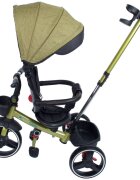 KidsCare Tricicleta pentru copii Impera Kaki pliabila scaun rotativ copertina de soare maner pentru parinti roti din cauciuc dispozitiv de franare suport pentru pahar si cos depozitare jucarii