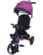 KidsCare Tricicleta pentru copii Impera Mov pliabila scaun rotativ copertina de soare maner pentru parinti roti din cauciuc dispozitiv de franare suport pentru pahar si cos depozitare jucarii