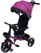 KidsCare Tricicleta pentru copii Impera Mov pliabila scaun rotativ copertina de soare maner pentru parinti roti din cauciuc dispozitiv de franare suport pentru pahar si cos depozitare jucarii