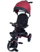 KidsCare Tricicleta pentru copii Impera Rosu pliabila scaun rotativ copertina de soare maner pentru parinti roti din cauciuc dispozitiv de franare suport pentru pahar si cos depozitare jucarii