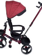 KidsCare Tricicleta pentru copii Impera Rosu pliabila scaun rotativ copertina de soare maner pentru parinti roti din cauciuc dispozitiv de franare suport pentru pahar si cos depozitare jucarii