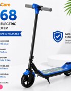KidsCare Trotineta electrica pentru copii E68 Albastru motor 110W baterie 24V 2.5 Ah viteza 15 kmh bluetooth si lumini