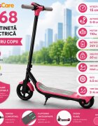 KidsCare Trotineta electrica pentru copii E68 Roz motor 110W baterie 24V 2.5 Ah viteza 15 kmh bluetooth lumini