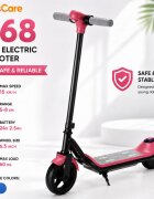 KidsCare Trotineta electrica pentru copii E68 Roz motor 110W baterie 24V 2.5 Ah viteza 15 kmh bluetooth lumini
