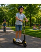 KidsCare Trotineta electrica pentru copii E70 Galben motor 130W baterie 24V 2.5Ah viteza 14 kmh lumini