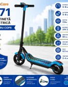 KidsCare Trotineta electrica pentru copii E71 Albastru motor 110W baterie 24V 2.5Ah viteza 12-15 kmh bluetooth lumini