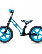 Kidwell Bicicleta copii fara pedale Comet Black Blue 12 inch cu cadru din magneziu roti din spuma EVA scaun reglabil pe inaltime de la 36-44 cm de la 3 ani inaltimea recomandata 80-120 cm