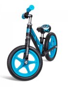 Kidwell Bicicleta copii fara pedale Comet Black Blue 12 inch cu cadru din magneziu roti din spuma EVA scaun reglabil pe inaltime de la 36-44 cm de la 3 ani inaltimea recomandata 80-120 cm