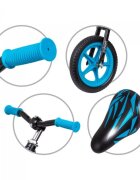 Kidwell Bicicleta copii fara pedale Comet Black Blue 12 inch cu cadru din magneziu roti din spuma EVA scaun reglabil pe inaltime de la 36-44 cm de la 3 ani inaltimea recomandata 80-120 cm