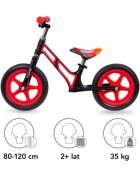Kidwell Bicicleta copii fara pedale Comet Black Red 12 inch cu cadru din magneziu roti din spuma EVA scaun reglabil pe inaltime 36-44 cm inaltimea copilului 80-120 cm greutatea maxima admisa 35 kg