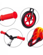 Kidwell Bicicleta copii fara pedale Comet Black Red 12 inch cu cadru din magneziu roti din spuma EVA scaun reglabil pe inaltime 36-44 cm inaltimea copilului 80-120 cm greutatea maxima admisa 35 kg