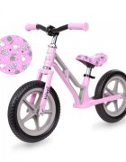 Kidwell Bicicleta copii fara pedale Comet Pink Gray 12 inch cu cadru din magneziu roti din spuma EVA scaun reglabil pe inaltime 36-44 cm inaltimea copilului 80-120 cm greutatea maxima admisa 35 kg