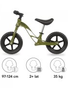 Kidwell Bicicleta copii fara pedale cu cadru din magneziu Rocky Khaki 12 inch cadru din magneziu scaun reglabil pe inaltime 31-42 cm roti cu rulmenti ABEC-9 anvelope mari EVAde la 2 anigreutatea maxima a copilului 35 kg