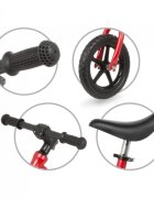 Kidwell Bicicleta copii fara pedale cu cadru din magneziu Rocky Red 12 inch cadru din magneziu scaun reglabil pe inaltime 31-42 cm roti cu rulmenti ABEC-9 anvelope mari EVA de la 2 ani greutatea maxima a copilului 35 kg