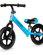 Kidwell Bicicleta copii fara pedale Rebel Blue 12 inch ghidon ajustabil pe inaltime greutate redusa roti spuma EVA scaun reglabil pe inaltime de la 2 ani