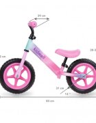 Kidwell Bicicleta copii fara pedale Rebel Ombre 12 inch varsta 3-4 ani ghidon cu cu inaltime reglabila roti late din cauciuc EVA scaun moale reglabil greutate mmaxima admisa 30 kg inaltimea 80-120 cm