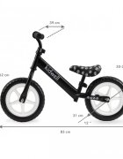 Kidwell Bicicleta copii fara pedale Rebel Panda 12 inch ghidon ajustabil pe inaltime greutate redusa roti spuma EVA scaun reglabil pe inaltime de la 2 ani