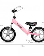 Kidwell Bicicleta copii fara Pedale Rebel Pink 12 inch ghidon ajustabil pe inaltime greutate redusa roti spuma EVA scaun reglabil pe inaltime de la 2 ani
