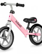 Kidwell Bicicleta copii fara Pedale Rebel Pink 12 inch ghidon ajustabil pe inaltime greutate redusa roti spuma EVA scaun reglabil pe inaltime de la 2 ani
