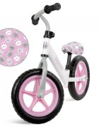 Kidwell Bicicleta copii fara pedale Rebel White Bunny 12 inch ghidon ajustabil pe inaltime greutate redusa roti spuma EVA scaun reglabil pe inaltime de la 2 ani